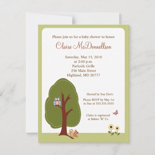 Nature Woodland Earthy Baby Shower Invitation (Front)