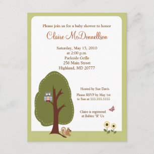 Nature Woodland Earthy Baby Shower Invitation