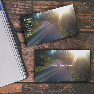 Nature Woods Path Sun Rays Grass Business Card