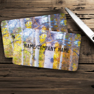 nature yellow aspen fall landscape photo art  business card