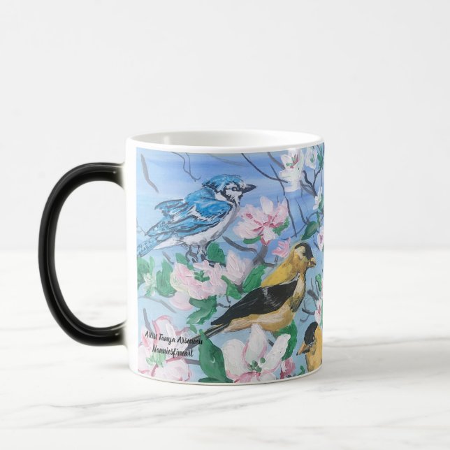 Nature Yellow Birds Magic Mug (Left)