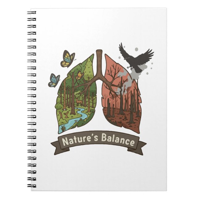 Nature's Balance | Lungs of the Earth Environmenta Notebook (Front)