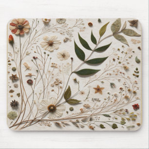 Nature's Beauty Botanical Flowers & Leaves Mouse Mat