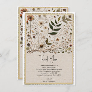 Nature's Beauty Botanical Flowers & Leaves Wedding Invitation