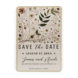 Nature's Beauty Botanical Flowers Save the Date Magnet