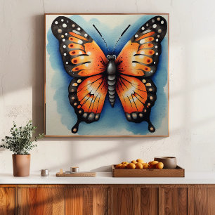 Nature's Beauty Butterfly Flower Art Poster