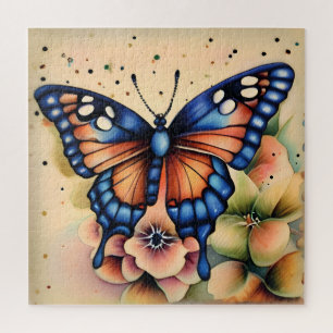 Nature's Beauty Butterfly Tranquil Vintage Jigsaw Puzzle