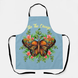Nature's Beauty Colourful Butterfly and Flowering Apron