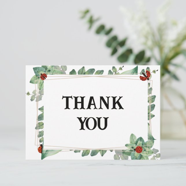 Natures Beauty: Ladybug Thank You Card (Standing Front)