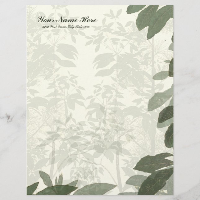 Natures Beauty Linen Letterhead Stationery (Front)