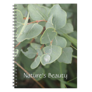 Nature's Beauty Raindrops Spiral Photo Notebook