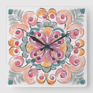 Nature's Bliss Square Wall Clock