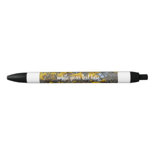 Nature's bloom black ink pen