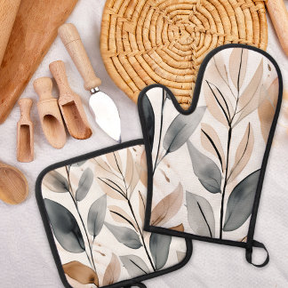 Nature's Botanicals Boho Oven Mitt & Pot Holder Set