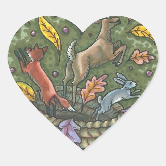 NATURE'S BOUNTY WILDLIFE CORNUCOPIA STICKERS Heart (Front)