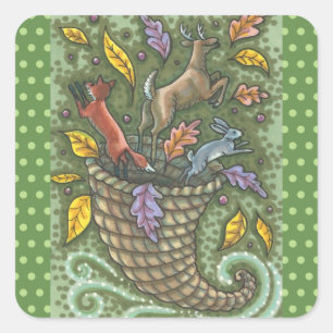 NATURE'S BOUNTY WILDLIFE CORNUCOPIA STICKERS Squ