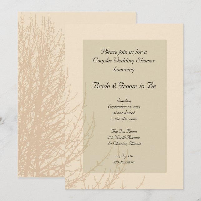 Nature's Branches Couples Wedding Shower Invitation (Front/Back)