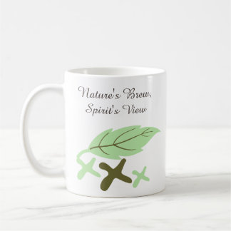 "Nature's Brew, Spirit's View" Personalised Leaf  Coffee Mug
