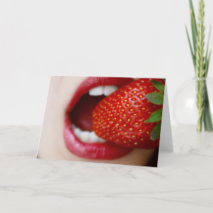 Nature's Candy - Woman Eating Strawberry Card
