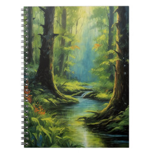 Nature's Canvas, Lush Green Forest Notebook