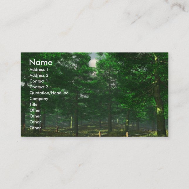 Nature's Clarity Business Card Template (Front)