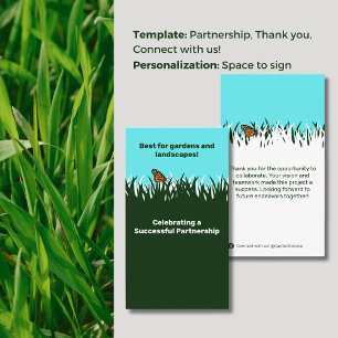 Nature's Collaboration: Lawn Butterfly Thank You  Business Card