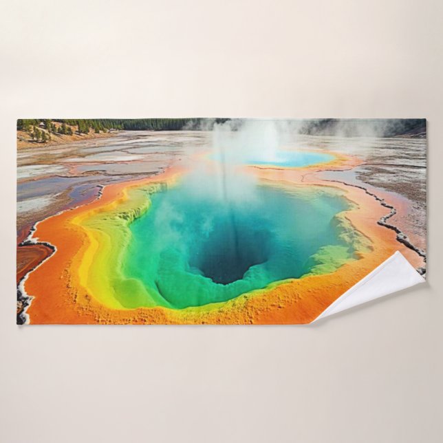 Nature's Colourful Hot Spring Art Bath Towel Set (Bath Towel)