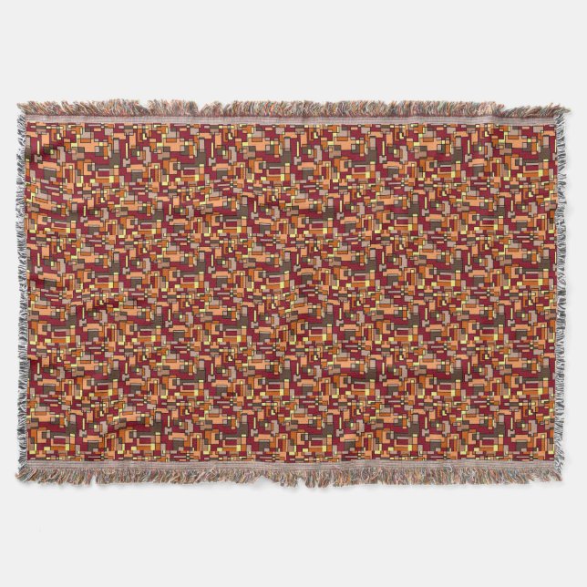 Nature's Colours Warm Earth Tone Throw Blanket (Front)