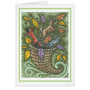 NATURE'S CORNUCOPIA THANKSGIVING GREETING CARD B