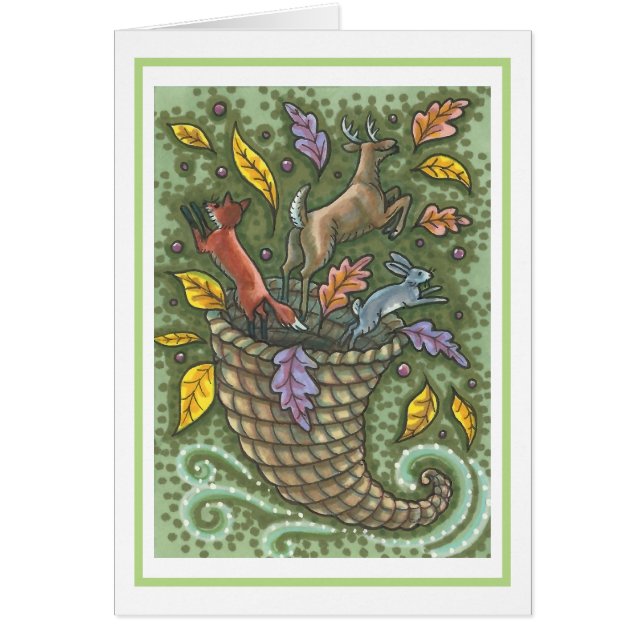 NATURE'S CORNUCOPIA THANKSGIVING GREETING CARD B (Front)