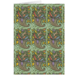 NATURE'S CORNUCOPIA THANKSGIVING GREETING CARD B