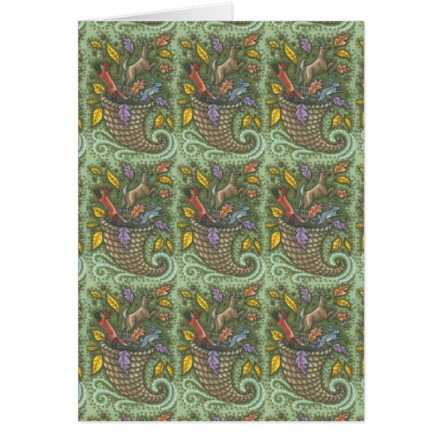 NATURE'S CORNUCOPIA THANKSGIVING GREETING CARD B (Front)