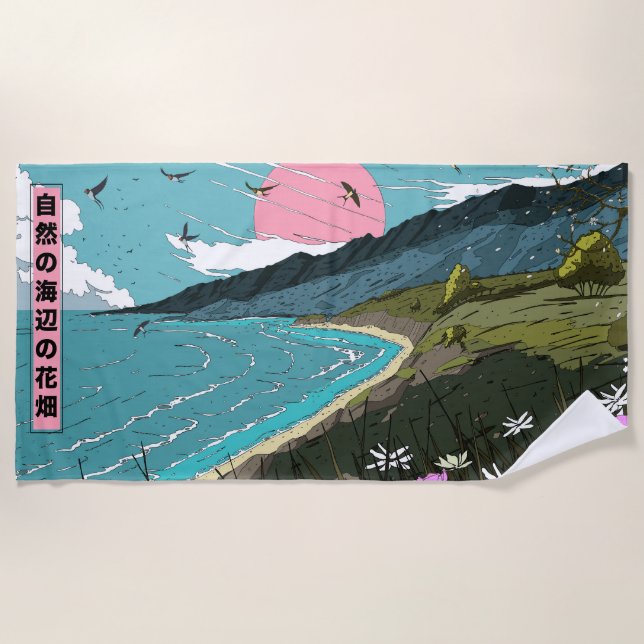 Natures Costal Meadow Beach Towel (Front)