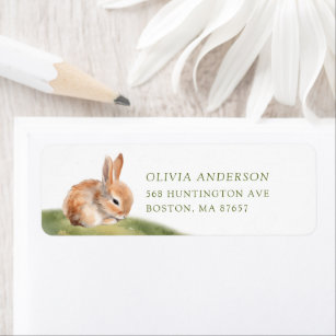 Nature's Delight Baby Shower Bunny Address Label