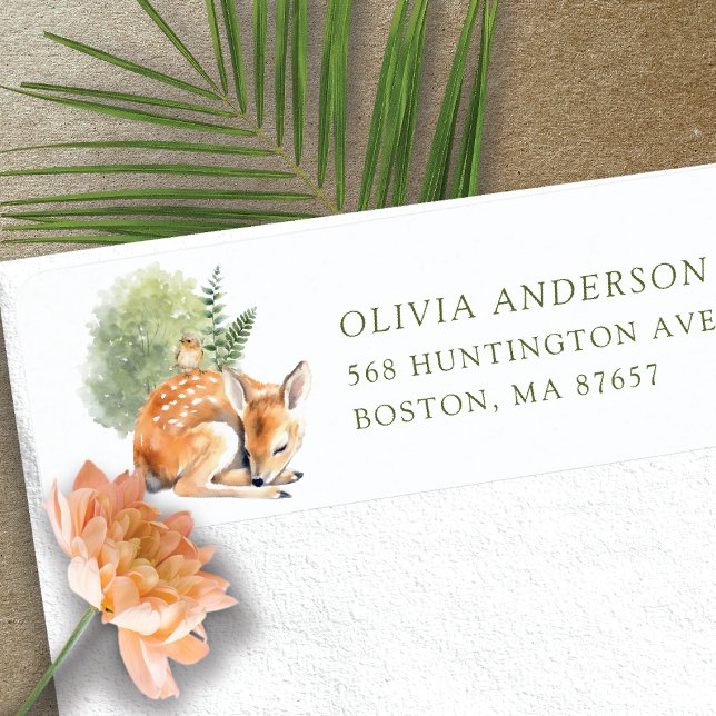 Nature's Delight Baby Shower Deer Address Label (Creator Uploaded)