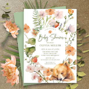 Nature's Delight Bear Baby Shower  Invitation