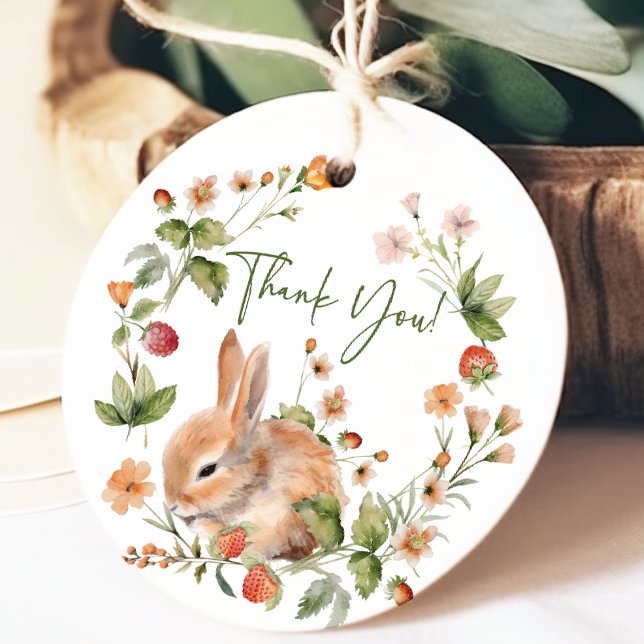 Nature's Delight Bunny Baby Shower Favour Gift Tag (Creator Uploaded)
