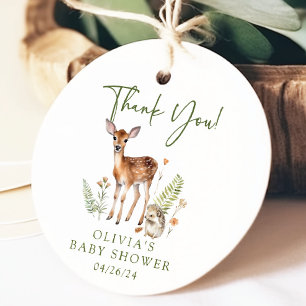 Nature's Delight Deer Baby Shower Favour Gift Tag