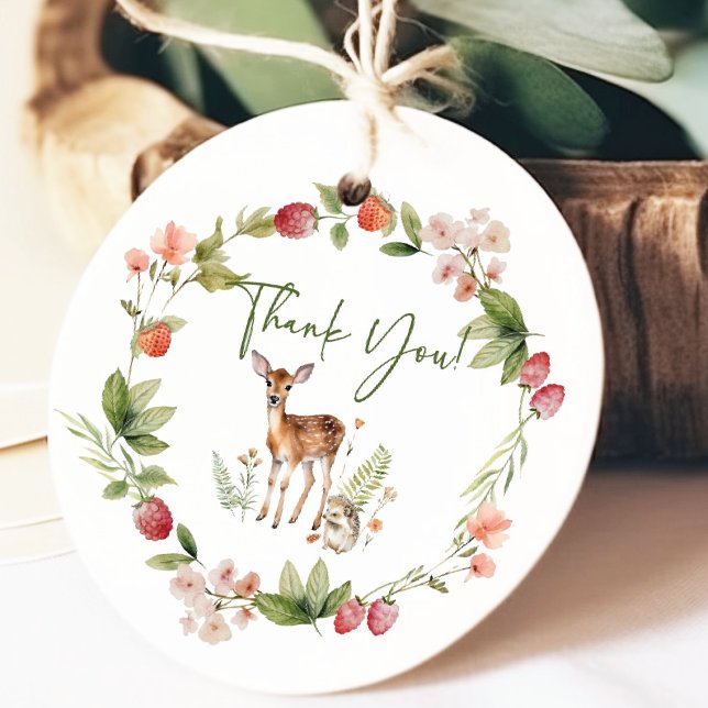 Nature's Delight Deer Baby Shower Favour Gift Tag (Creator Uploaded)