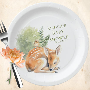 Nature's Delight Deer Baby Shower Favour  Paper Plate