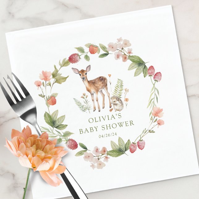 Nature's Delight Deer Baby Shower Napkin (Creator Uploaded)