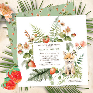 Nature's Delight Fox Baby Shower Invitation