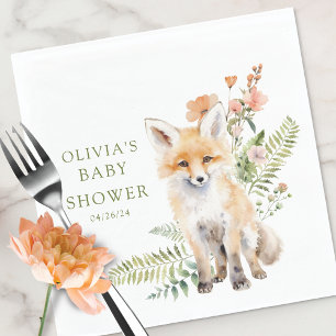 Nature's Delight Fox Baby Shower Napkin