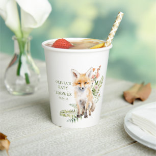 Nature's Delight Fox Baby Shower Paper Cups
