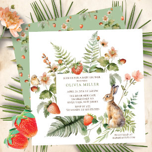 Nature's Delight Rabbit Baby Shower Invitation
