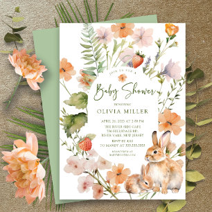 Nature's Delight Rabbit Baby Shower  Invitation