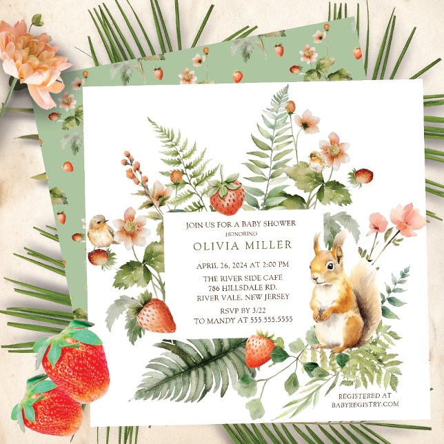 Nature's Delight Squirrel Baby Shower Invitation (Creator Uploaded)