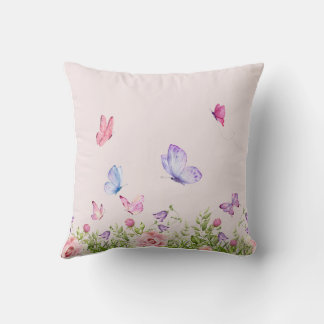Nature's Embrace – Floral Love & Butterfly Dreams  Cushion