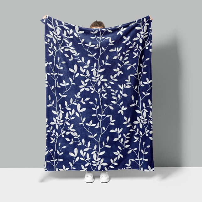 Nature's Embrace Navy White Fleece Blanket (Creator Uploaded)