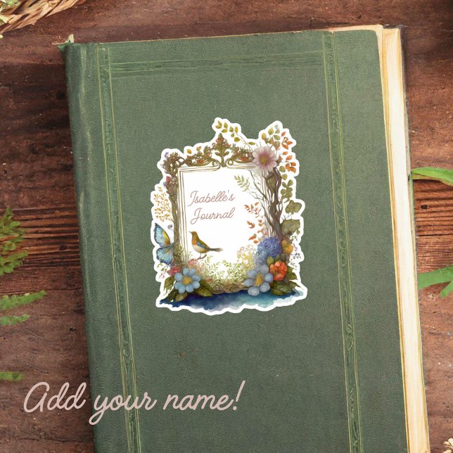 Nature's Fairytale Journal Bookplate Sticker (Personalize your journal with the nature's fairytale journal bookplate sticker.)